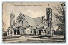 c1910 Eliot Congregational Church, Newton Massachusetts MA Postcard picture