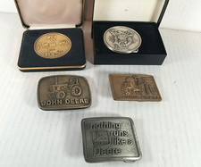 5 Vintage John Deere Belt Buckles 4 NEW Old Stock picture