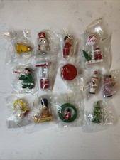Vintage Miniature Wooden Ornaments Lot of 13 Christmas Tree Decor Taiwan New picture