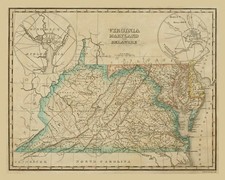 Map of VIRGINIA MARYLAND DELAWARE from 1825 - 8.5 x 11 Inch Photo Reprint picture