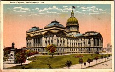 1910s State Capitol Indianapolis Indiana Postcard DeWolf News Co. picture
