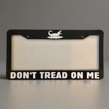 DON’T TREAD ON ME Florida Alligator License Plate Frame Plastic/White Vinyl Text picture