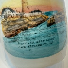 CAPE ELIZABETH MAINE ME Antique PORTLAND - HEAD LIGHT Souvenir TRINKET CUP MUG picture