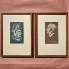 Framed Art Post Cards Metamorphic - Richard Wagner & Napoleon Bonaparte - VTG picture