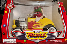 M&M's Rebel Without a Clue Candy Dispenser 3rd Series Yellow Car Red/Green picture