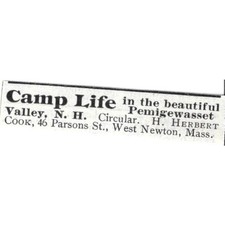 Pemigewasset Valley NH Camp Life H. Herbert  - 1903 Original Ad AK5-S35 picture