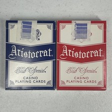 2 Deck Pack Aristocrat Club Special Casino Playing Cards Red & Blue Sealed picture