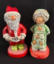 VINTAGE ANN’S ORIGINALS 1975 SANTA / MRS CLAUS FIGURINE SET CHRISTMAS DECORATION picture