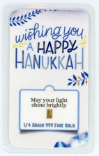 Happy Hanukkah 1/4 Grain 999 Fine Gold Bar in Assay picture