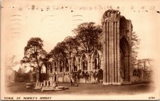 St Mary's Abbey York England Postcard used 1928 to West Orange NJ USA picture