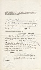 RARE 1893 IOOF Odd Fellows Mokelumne Lodge No. 44 California Document picture