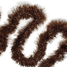 Allgala Brown Tinsel Garland 50ft Christmas Metallic Foil Holiday Decoration picture