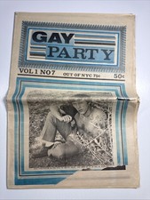 GAY PARTY newspaper #7- 1970 Rare NYC tons of photos male picture