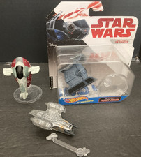 3 x Hot Wheels Star Wars - Darth Vader's Tie Fighter (new), Slave 1, Razer Crest picture