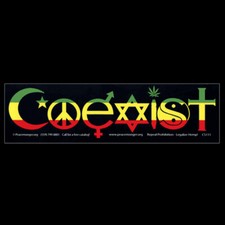 Coexist Rastafarian BUMPER STICKER or MAGNET magnetic Rasta Reggae pot leaf   picture