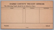 1940s Darke County Ohio Truant Officer Report Card Greenville High School picture