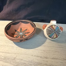 NATIVE AMERICAN Pottery ISLETA New Mexico Artisan sign by artist picture
