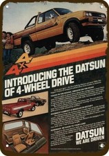 1980 DATSUN KING CAB 4x4 Pickup Truck Vintage-Look DECORATIVE REPLICA METAL SIGN picture