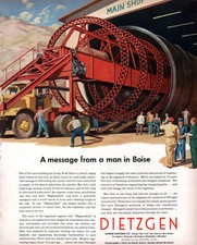 Lucky Peak Dam Boise Idaho EUGENE DIETZGEN Highpockets 1953 Print Ad picture