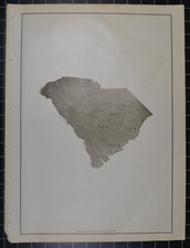 SOUTH CAROLINA - RELIEF MAP - B&W - 1912 - RAND-McNALLY NEW COMMERCIAL ATLAS picture