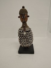 Namji Namchi Fertility Doll Cameroon Beaded Cowrie Shell African Figure Stand picture