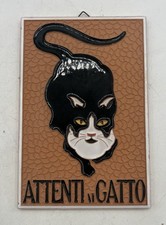 Attenti al Gatto Wall Tile Beware of Cat 4X6 Creazioni Luciano Italy picture
