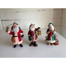 Hallmark Santa Claus Ornaments Set 3 1992 1993 1994 Resin Vintage Holiday Decor picture
