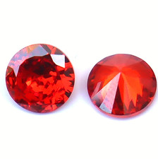 Round Orange Sapphire Pair  2.75 Ct Certified Loose Gemstones 2 Pcs picture
