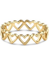 DEVATA Open Heart Eternity Ring Gold Plated Sterling Silver Size 7 picture
