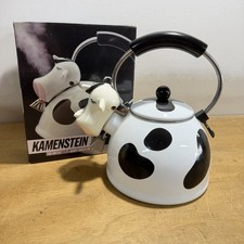 Vintage Kamenstein Dairy Cow Tea Kettle W/ Bell Farmhouse Retro 1992 NIB picture