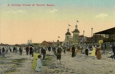 A Holiday Crowd at Revere Beach MA Massachusetts picture