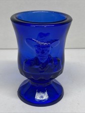 Vintage Boyd Cobalt Blue Hopalong Cassidy Toothpick Holder picture