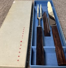 Vintage Georg Jensen Rosewood Carving Set 1960's In Original Box picture