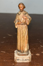 Anri Wood Carved St William Statue 3.5” picture