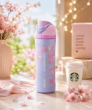 New Starbucks X Owala 2026 Sakura Limited Insulated Water Bottle 24oz Straw Cup picture