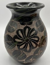 Jacobo Potosme Nicaragua Etched Art Pottery Vase picture