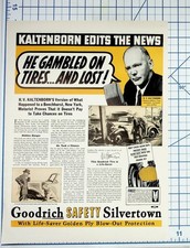1930s Goodrich Safety Silvertown Tire Ad H.V. Kaltenborn Blow-Out Protection picture