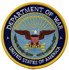 Patch,  2  1/2 inch  US MILITARY DEPARTMENT OF WAR PATCH picture