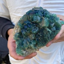 2.4lb Natural cubic green fluorite crystal cluster rough mineral specimen picture
