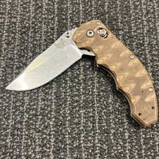 Benchmade 300 Ascent Axis 154CM Drop Point Plain Edge Brown G10, No Clip picture