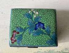 Antique Chinese Cloisonné Enamel Box 3.75