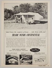 1964 Print Ad Trade Winds Continental Tent Camping Travel Trailer Manawa,WI picture