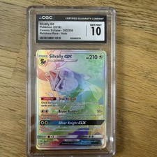 Pokemon CGC 10 Gem Mint Cosmic Eclipse Hyper Rare Silvally GX 262/236 picture