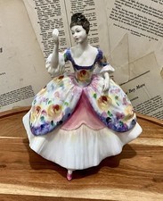 Vintage Royal Doulton Porcelain Christine HN 2792 Floral Lady Figurine 1977 MINT picture