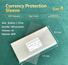 200 pcs 3.35*6.69in thickened Money Bag Storage Protect Clear Soft Sleeves picture