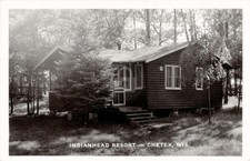 Chetek Wisconsin c1940-50s Indianhead Resort RPPC Photo Postcard COPY picture