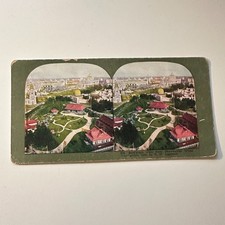 Birdseye View From Observation Wheel in Chicago IL Antique Stereoview Card 5H6-4 picture
