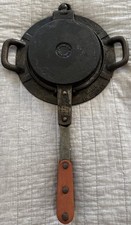 VTG JØTUL Pizzelle Krumkake Østerdal Cast Iron Norwegian Press w/ Base 2 Piece picture