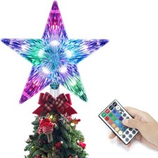 Christmas Tree Topper, RGB LED 20 Light Modes Christmas Tree Topper Star Lighted picture