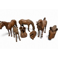Vintage Red Mill Horse Figurines Lot of 8 Pecan Resin Western Equestrian Decor picture